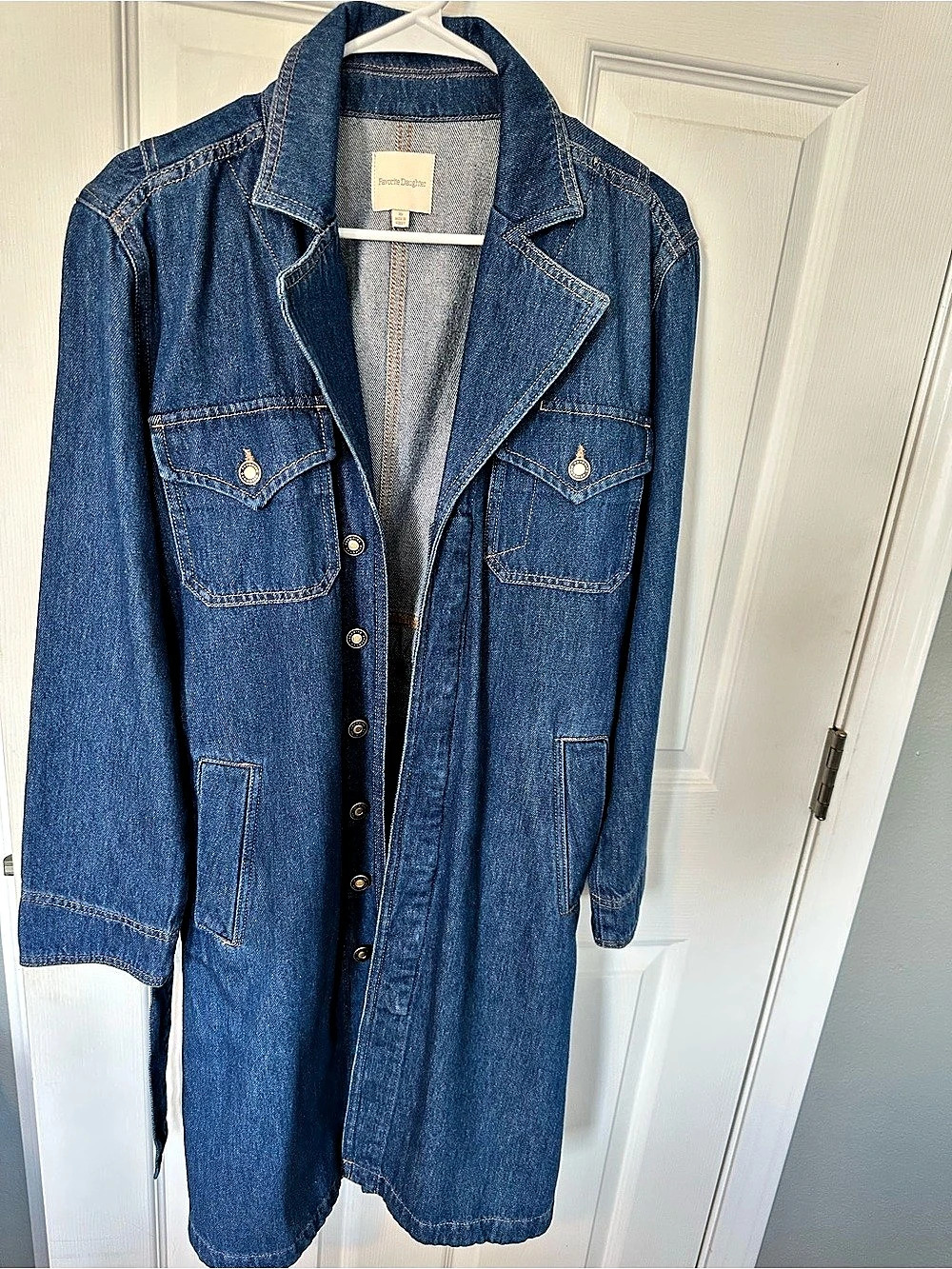 Favorite Daughter Boulevard Trench Denim Coat in Rome Size XS Like New
